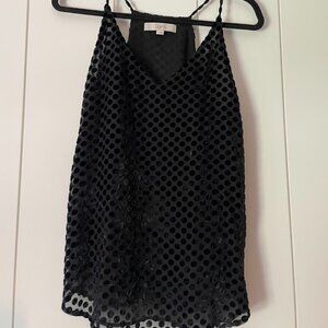 Loft velvet polka dot tank top